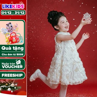  Đầm váy HOA XOẮN cao cấp cho bé gái xinh xắn sang trọng phù hợp đi chơi MH10 L48 - LikeKids 