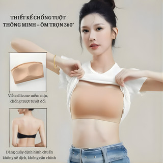 Áo Lót Quây Ngực Tàng Hình Không Dây Chống Tụt Móc Cài Ẩn Không Lộ Mút 3D Mỏng Ôm Nâng V1 3458 