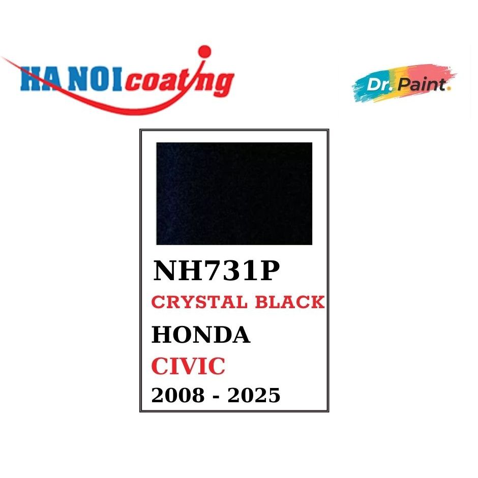 Sơn Xịt Xóa Vết Xước cho xe HONDA CIVIC màu ĐEN ÁNH KIM mã màu NH731P - CRYSTAL BLACK chính hãng DR.