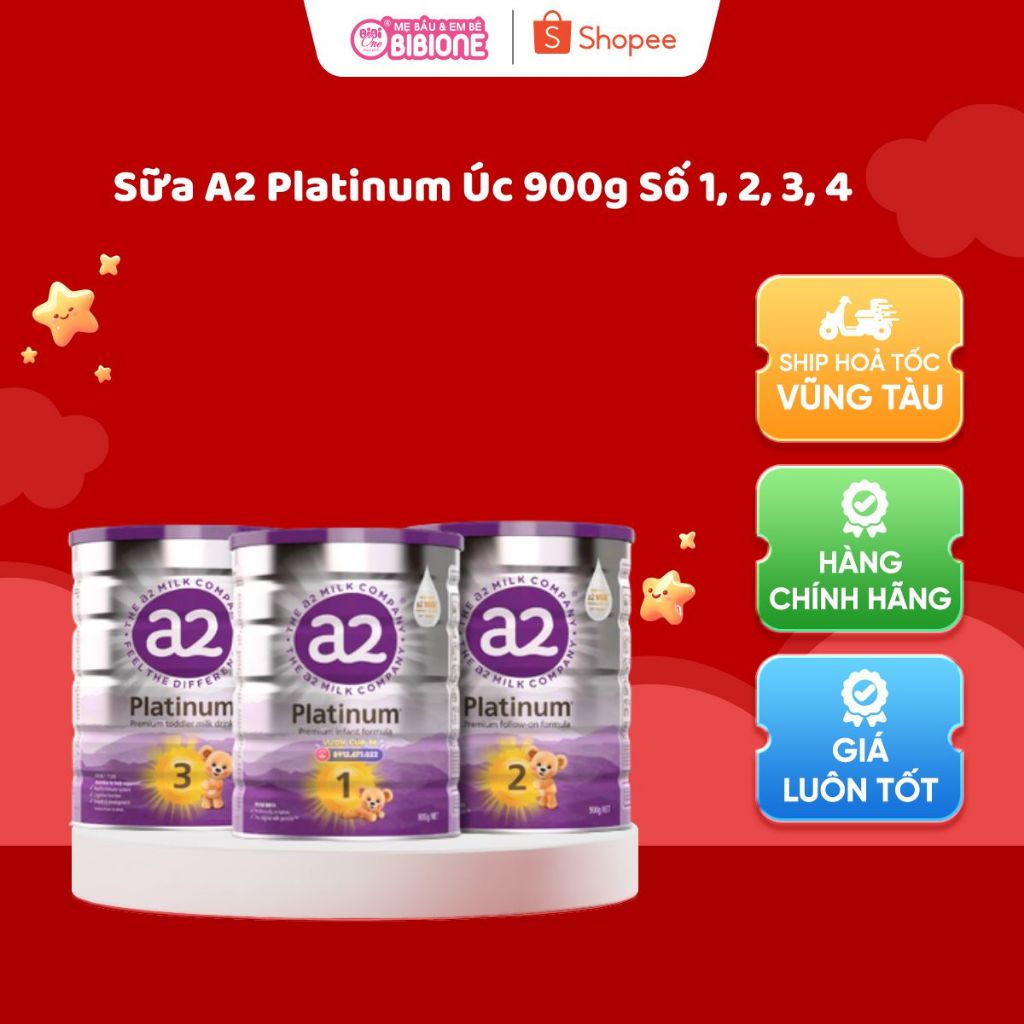 [BiBiOne] Sữa A2 Platinum Úc 900g Số 1, 2, 3, 4 - Sữa Công Thức Đạm A2 Giúp Bé Tăng Cân, Phát Triển 
