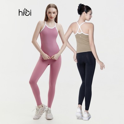 Đồ tập pilates yoga nữ Hibi Sports gồm áo ba lỗ TS006 & quần leggings Luxury QD327, kèm mút đệm áo