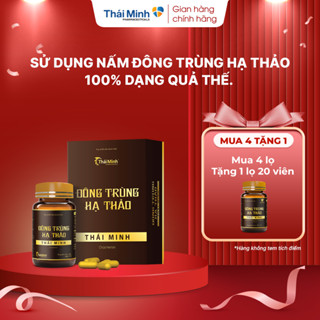   Hàng cao cấp  Viên uống Đông Trùng Hạ Thảo Thái Minh - Bào chế từ nấm đông trùng hạ thảo khô thượng hạng - Lọ 30 viên 