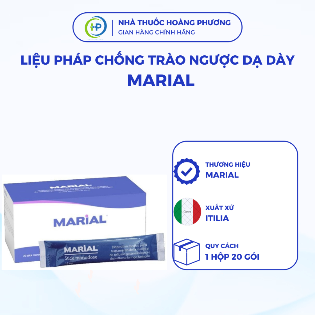 [Chính Hãng] MARIAL GEL chống trào ngược dạ dày thực quản, 20 gói 15ml