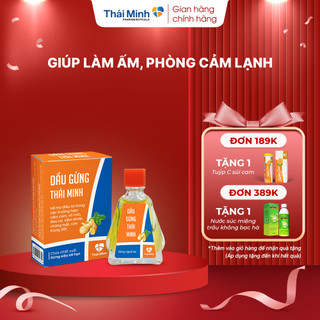  Dầu gió Gừng Thái Minh - Dầu Nóng Xoa Bóp Thảo Dược Hỗ Trợ Giảm Cơn Đau Đầu Đau Xương Khớp - Lọ 7ml 