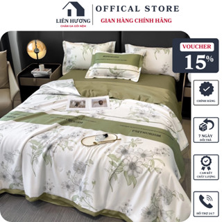 Bộ Chăn Ga Gối Lụa Thái Nhập Khẩu Cao Cấp, Chất Liệu Lụa Thái Mềm Mịn, Thoải Mái, Thoáng Mát, Chăn Đã Có Ruột (Sẵn Hàng)