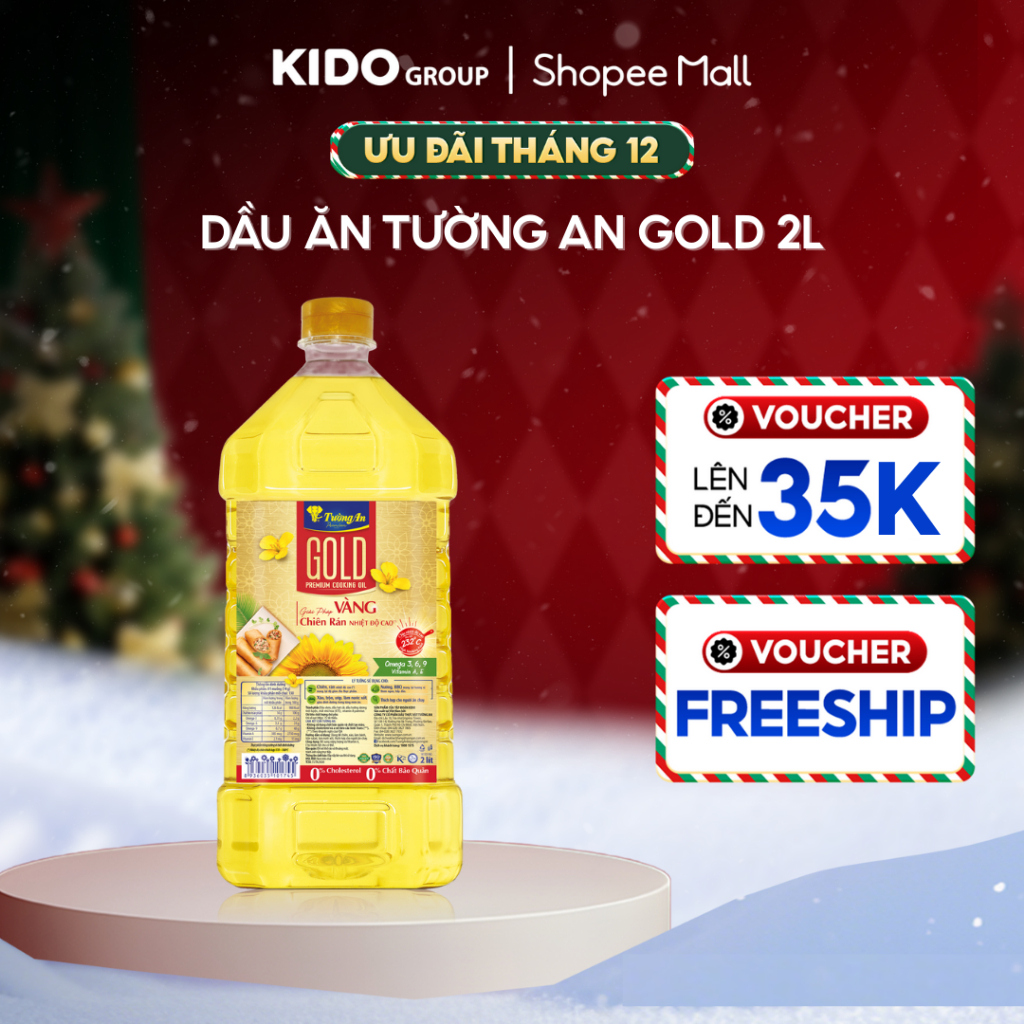   26.12 QUÀ THÊM ĐƠN TỪ 300K  Dầu Ăn Thượng Hạng Tường An Gold 2L 