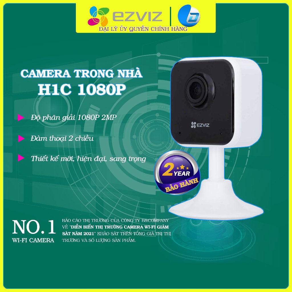 Camera wifi đế nam châm Ezviz H1C 2MP 1080P chính hãng, đàm thoại 2 chiều, phát hiện người