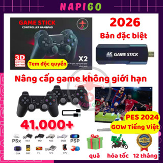  Game Stick 3D X2 PRO chơi PSP PSx 41000 game HDMI điện tử 4 nút máy chơi game cầm tay không dây 