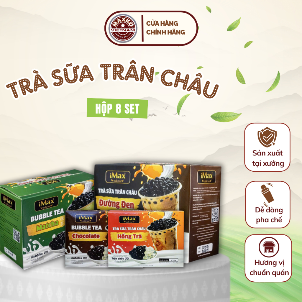 Set trà sữa hoà tan thương hiệu Maxko uống liền béo vị sữa đậm vị trà  đầy đủ 4 vị (8set/ hộp)