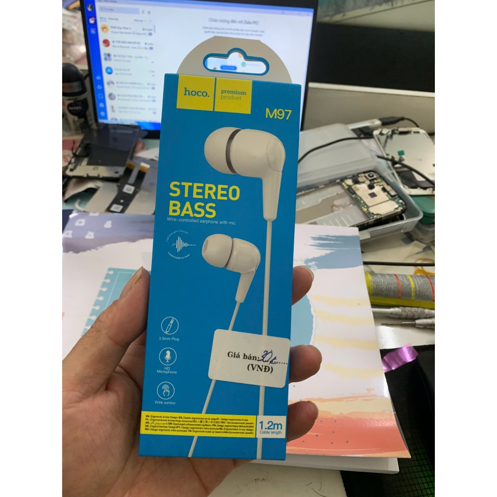 Tai nghe có dây Hoco M97 tai nghe nhét tai giá rẻ jack 3.5mm [CHÍNH HÃNG]