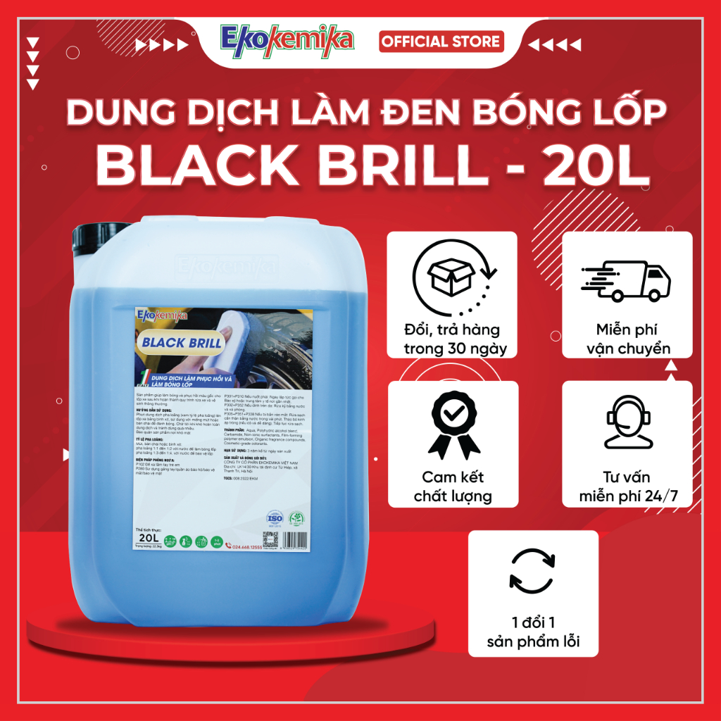 Dung Dịch Dưỡng Bóng Và Làm Đen Lốp Xe Black Brill 20L