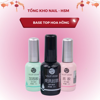  Base top hoa hồng Youth Rose chính hãng 15ml 20ml - Gel liên kết; cứng móng; top lì phủ bóng kim cương dành cho nail 