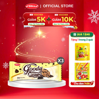  Combo 3 Bánh Quy Chip Socola Goody Bibica 80g Nhiều Vị Nho Dừa Điều Thơm Ngon 
