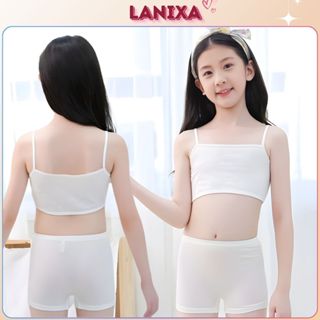 COMBO 3 Áo lót lá học sinh tuổi dậy thì chất cotton hai dây mảnh không đệm mút, Áo lót trẻ em dễ thương B032