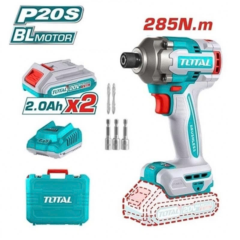 Máy siết vít dùng pin 20V Total Không Chổi Than - Lực Siết 285Nm TIRLI2028