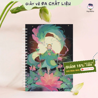  Sổ Vẽ Đa Chất Liệu Ong Mặt Bự - Giấy Không Kị Tẩy - Bìa SEN - Sketchbook Không Kèm Tut 