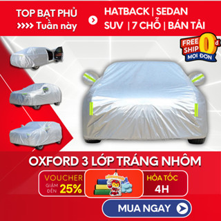  Bạt Phủ Xe Ô Tô Cao Cấp Bạt 3 Lớp Tráng Nhôm Áo Trùm Xe Ô Tô Chống Nắng Mưa 3 Lớp 