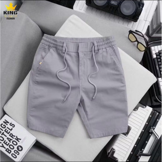  Quần Short Kaki Lưng Thun Cao Cấp KINGFASHION Menswear Dây Rút Có Khóa Kéo Vải Spandex Co Giãn 