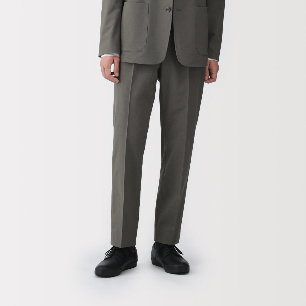 [26SS] MUJI Quần Nam Co Giãn Chống Thấm Nước Xếp Ly