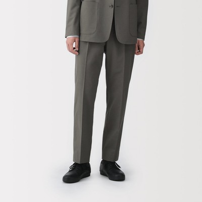 [26SS] MUJI Quần Nam Co Giãn Chống Thấm Nước Xếp Ly