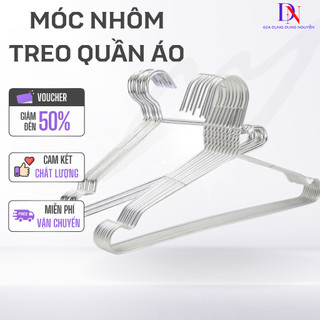  Bộ 50 Móc Nhôm treo đồ Huy Tưởng Móc quần áo Chống Trượt Móc Treo Đồ Người Lớn Chống Rỉ 18x37.5cm 
