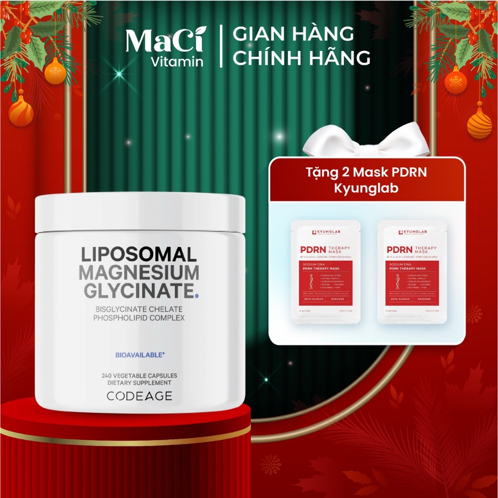Liposomal Magnesium Glycinate Codeage Bổ sung Magie cho gymer  240 viên