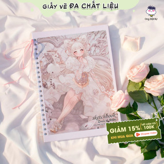  Sổ Vẽ Đa Chất Liệu Ong Mặt Bự - Giấy Không Kị Tẩy - Bìa Shiiro - Sketchbook Không Kèm Tài Liệu Vẽ 