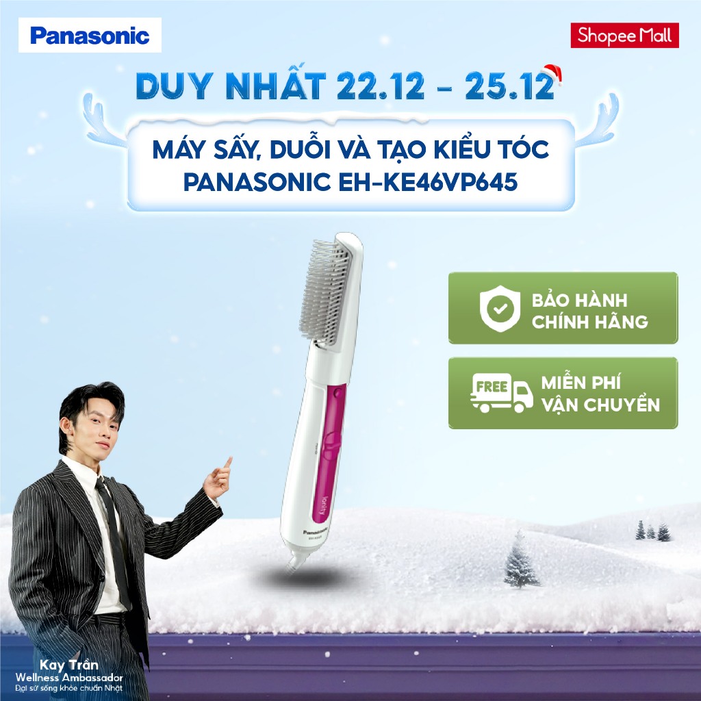  Máy sấy duỗi và tạo kiểu tóc Panasonic EH-KE46VP645 - Hàng Chính Hãng - Trắng 