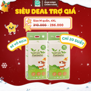   2A   TRỢ GIÁ ĐẶC BIỆT  COMBO 2 BỊCH tã bỉm Amor Natural Việt mỏng mát ngừa hăm size NB tới 4XL 