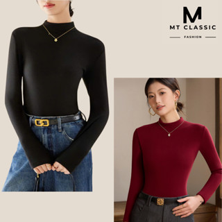 Áo cổ lọ tay dài áo thun cổ cao 5cm chất thun tăm nhí co giãn 4 chiều mềm mịn form áo ôm basic có size - MT CLASSIC 