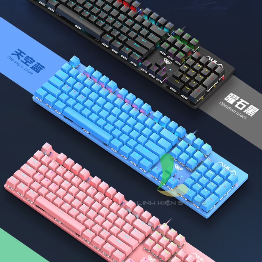 Bàn Phím Cơ HOSAN Aula S2022 Kết Nối Có Dây USB Blue Switch Và Đèn LED Nhiều Chế Độ Ấn Tượng | BigBuy360 - bigbuy360.vn