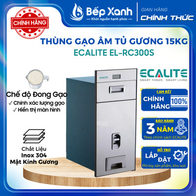 Thùng gạo điện tử gương Ecalite EL-RC300B/EL-RC300S - Thiết kế hiện đại, dễ sử dụng