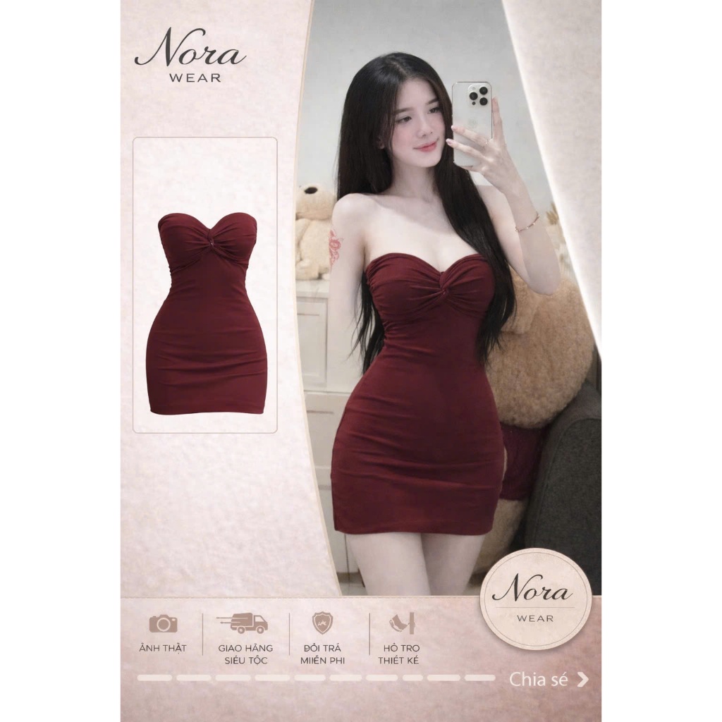 [NORA WEAR] ĐẦM BODY CÚP NGỰC – TÔN EO - TÔN VÒNG 1 - SANG TRỌNG - GỢI CẢM