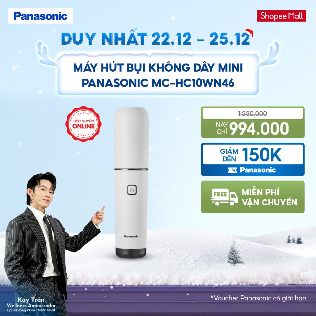   LIVESTREAM  Máy hút bụi không dây mini Panasonic MC-HC10WN46 - Nhỏ gọn mạnh mẽ - Hàng chính hãng 