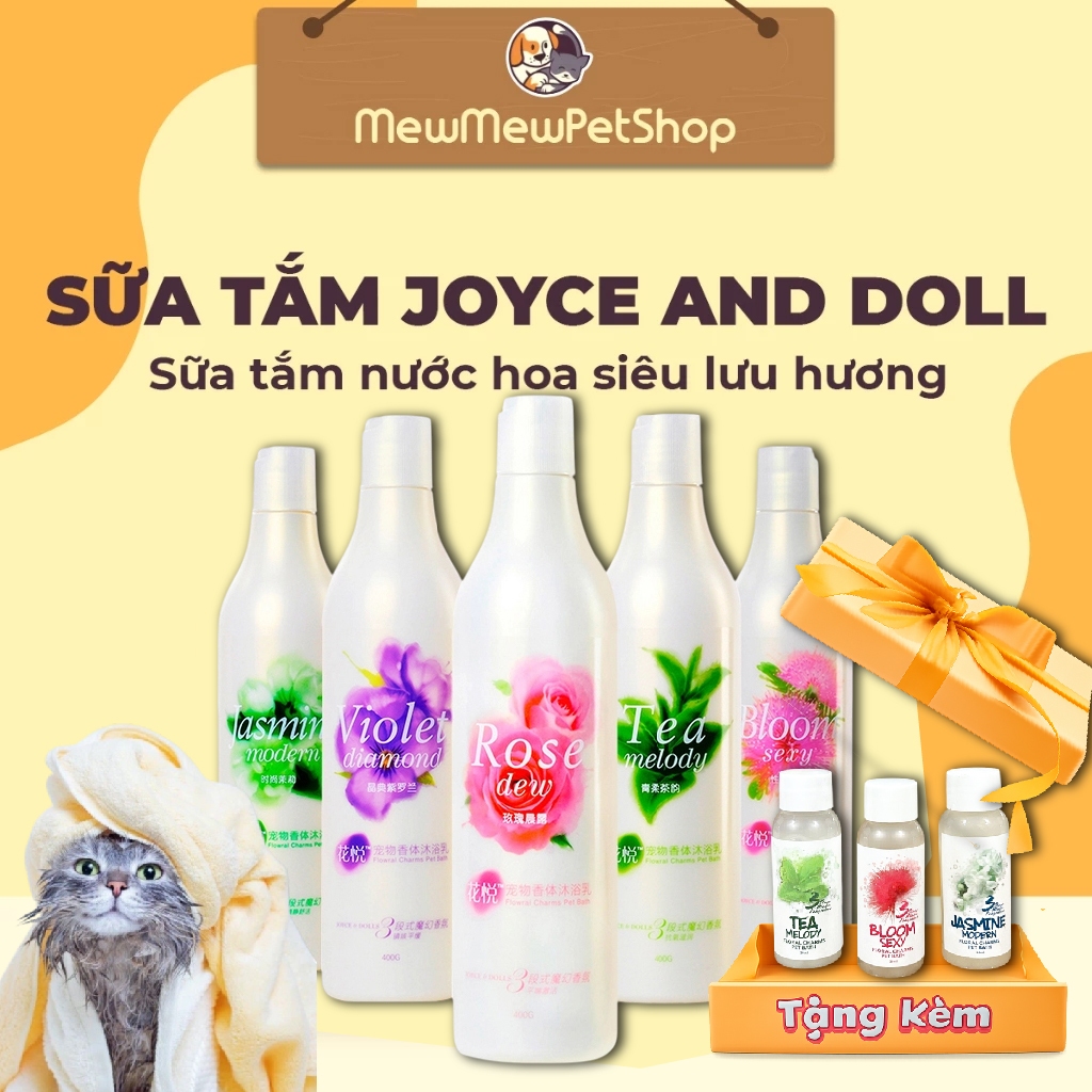 Sữa tắm cho chó thơm lâu , sữa tắm nước hoa cho chó Joyce and doll chai 400ml