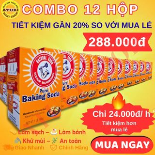  Combo 12 Hộp Sodium Bicarbonat Baking Soda Đa Năng - Làm Sạch Khử Mùi Dùng Lâu Tiết Kiệm 