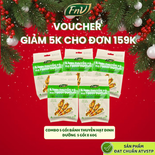 Combo 5 gói bánh thuyền hạt dinh dưỡng mix gạo lứt ăn vặt không đường FNV 5 gói x 60g bánh hạt hỗ trợ giảm cân 