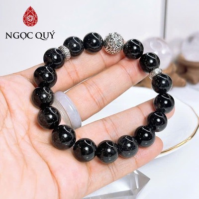 Vòng đá thạch anh - Vòng thạch anh tóc đen phối charm Mẫu VC1280 - Ngọc Quý
