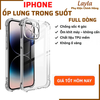 Ốp Lưng Trong Suốt Iphone 11 12 13 14 Pro max 15 16 Plus 17 Air 17 Pro max Ốp Dẻo Mỏng Chống Ố Vàng