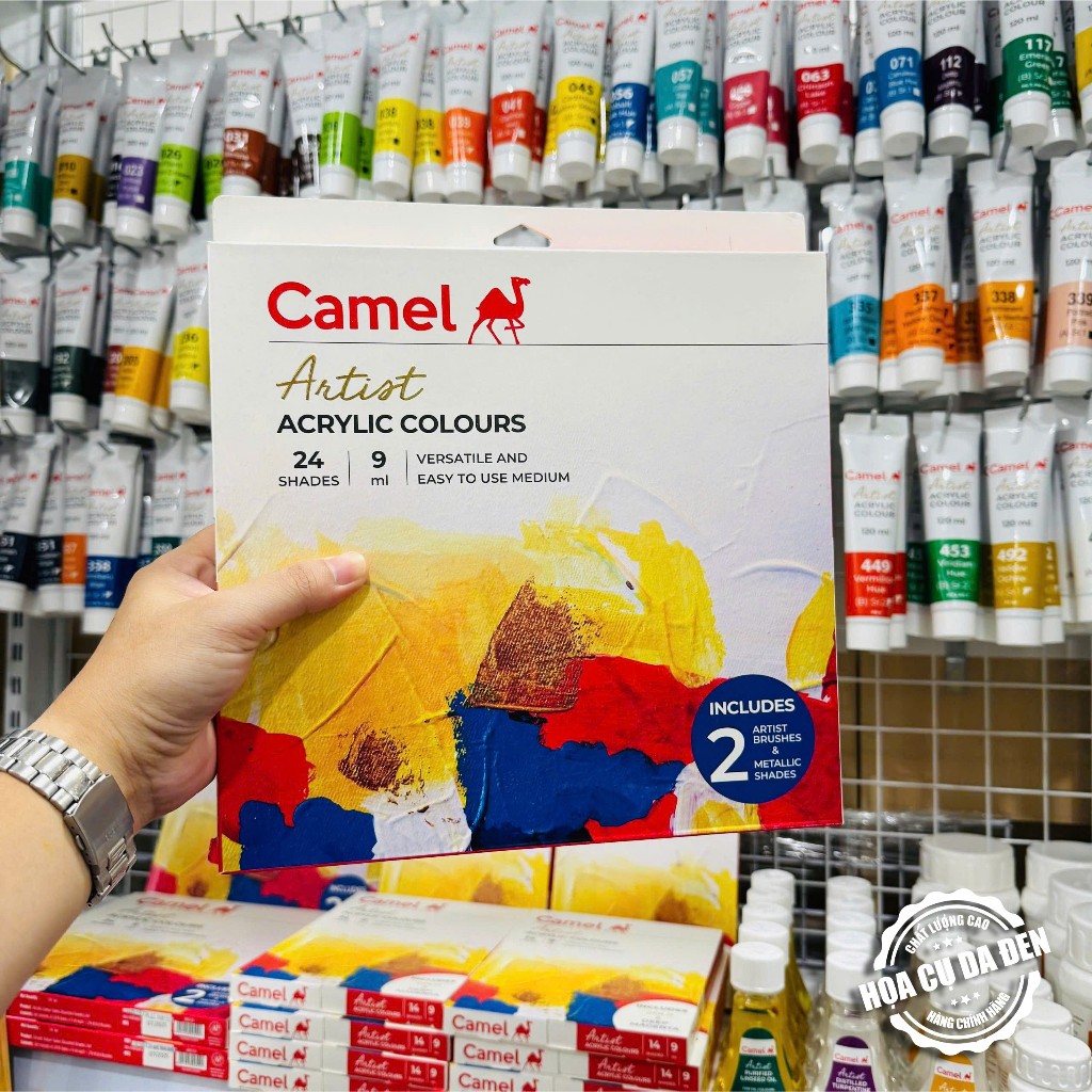 [DA ĐEN] Set 14/24 Màu vẽ Acrylic Camel Artist 9ml của Kokuyo Camlin