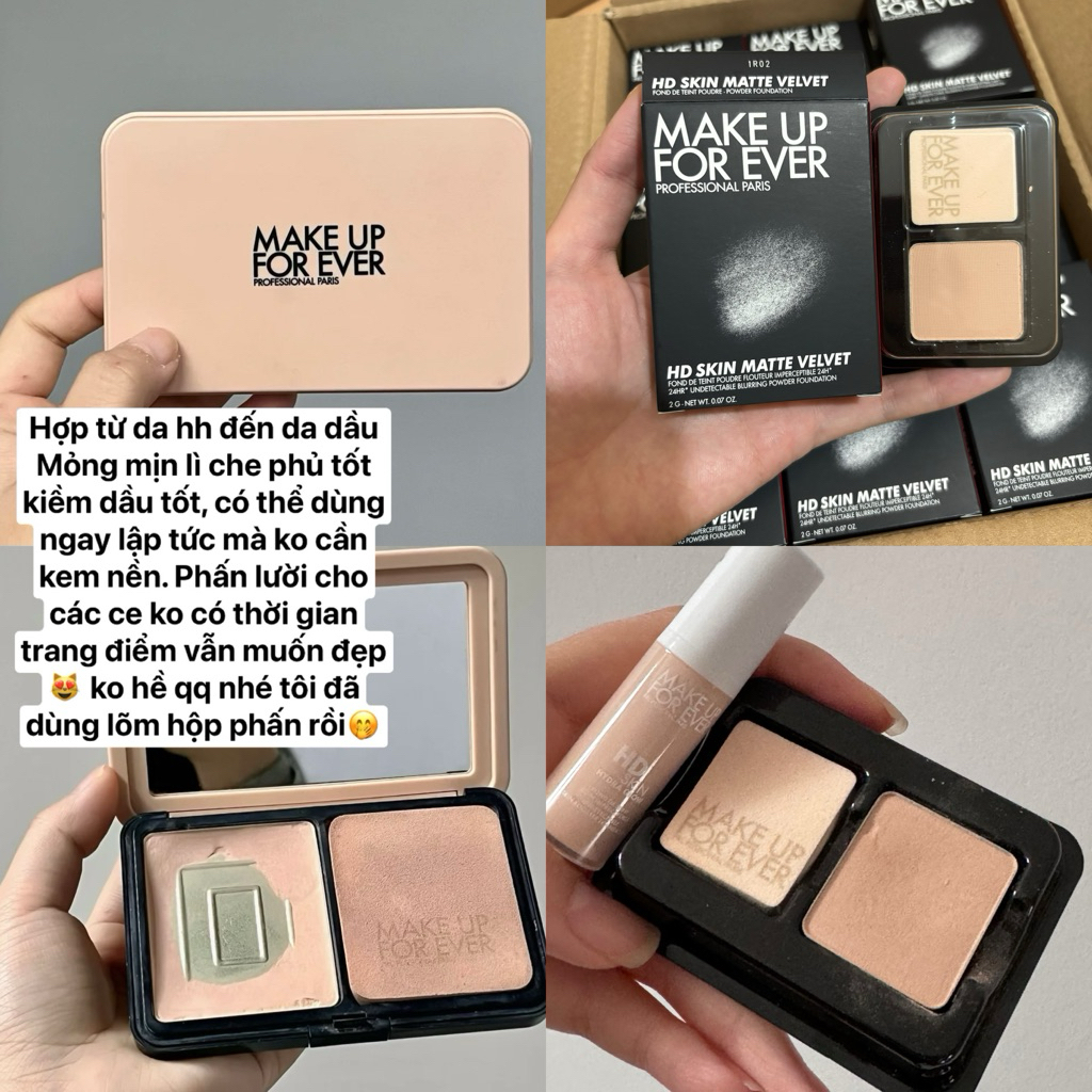 Phấn phủ makeup forever tone 1r02 minisize 2g mịn lì, siêu kiềm dầu, che phủ tốt date 27