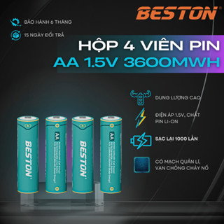 Hộp 4 Pin sạc 2A 1.5V Lithium Beston - AA - 3600mWh Hộp Sạc M7036 AA 1.5V  pin đồ chơi pin máy ảnh 