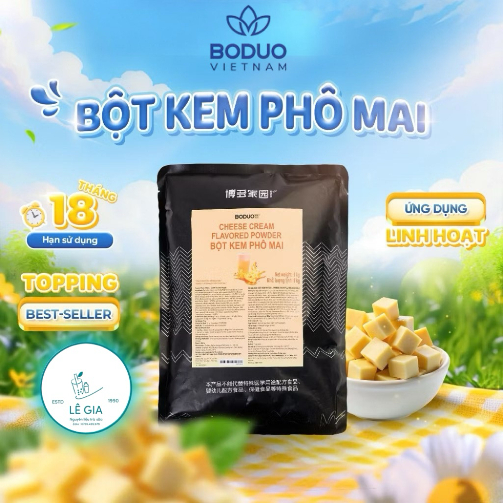 Bột kem phô mai Boduo gói 1kg toping