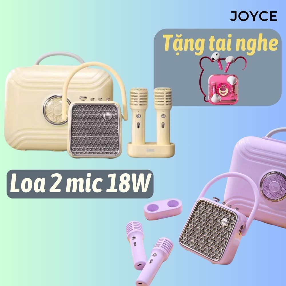 (Hàng có sẵn) Loa karaoke 2 mic 18W Songbird Bluetooth (Tặng tai nghe)