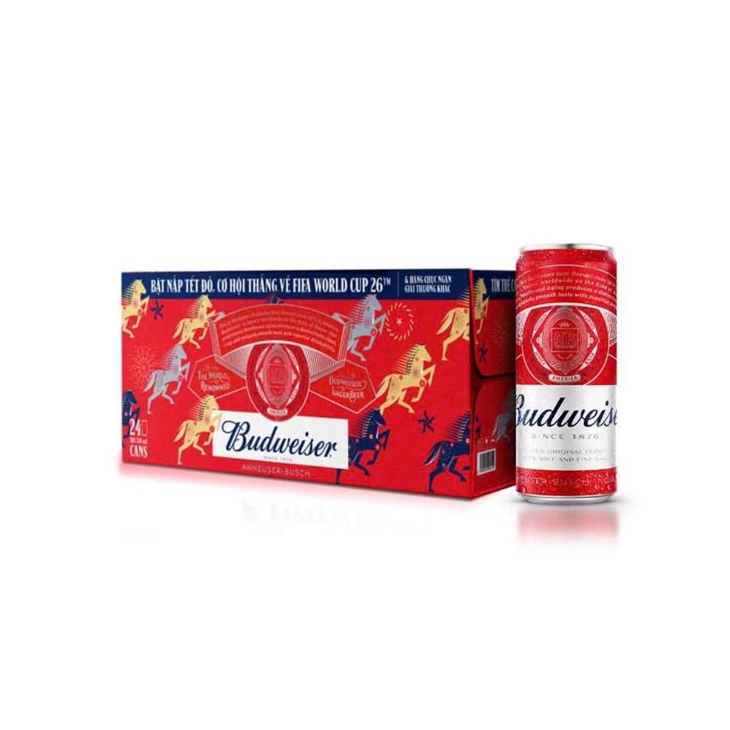 Bia Budweiser Phiên Bản Tết – Thùng 24 Lon 330ml