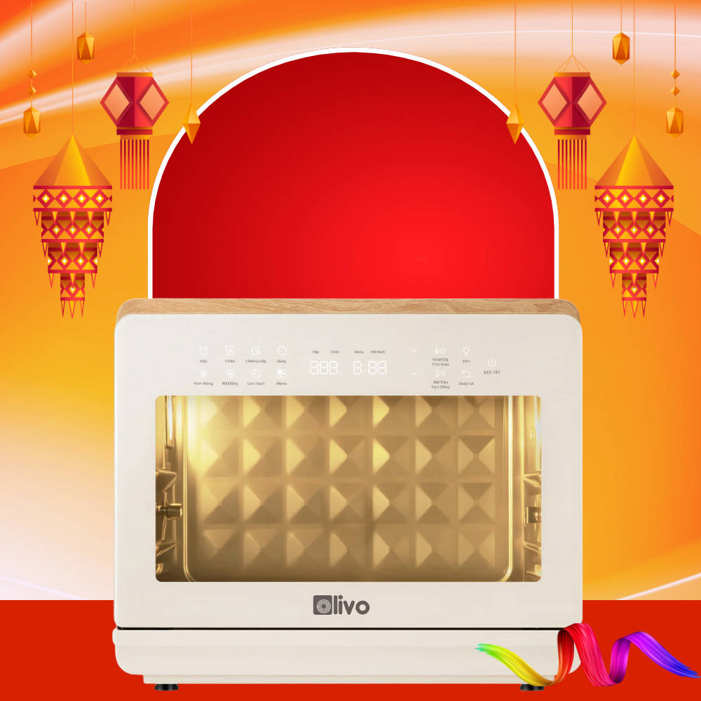 Nồi Chiên Hấp Olivo SF20 Pro 20L - Nồi Chiên Hơi Nước 70 Chế Độ - Công Nghệ Hấp Nano Steam