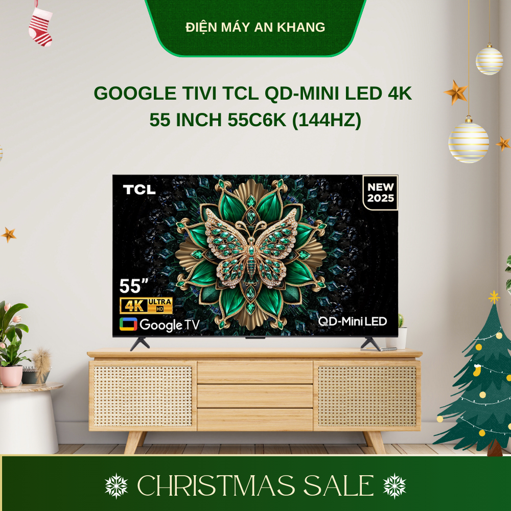 Google Tivi TCL QD-Mini LED 4K  55 Inch 55C6K (144Hz)
