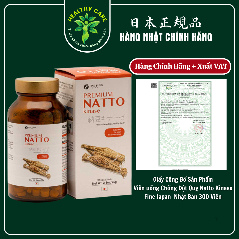Combo Viên Uống Fine Japan Nattokinase 2000FU Nhật Bản  300 Viên