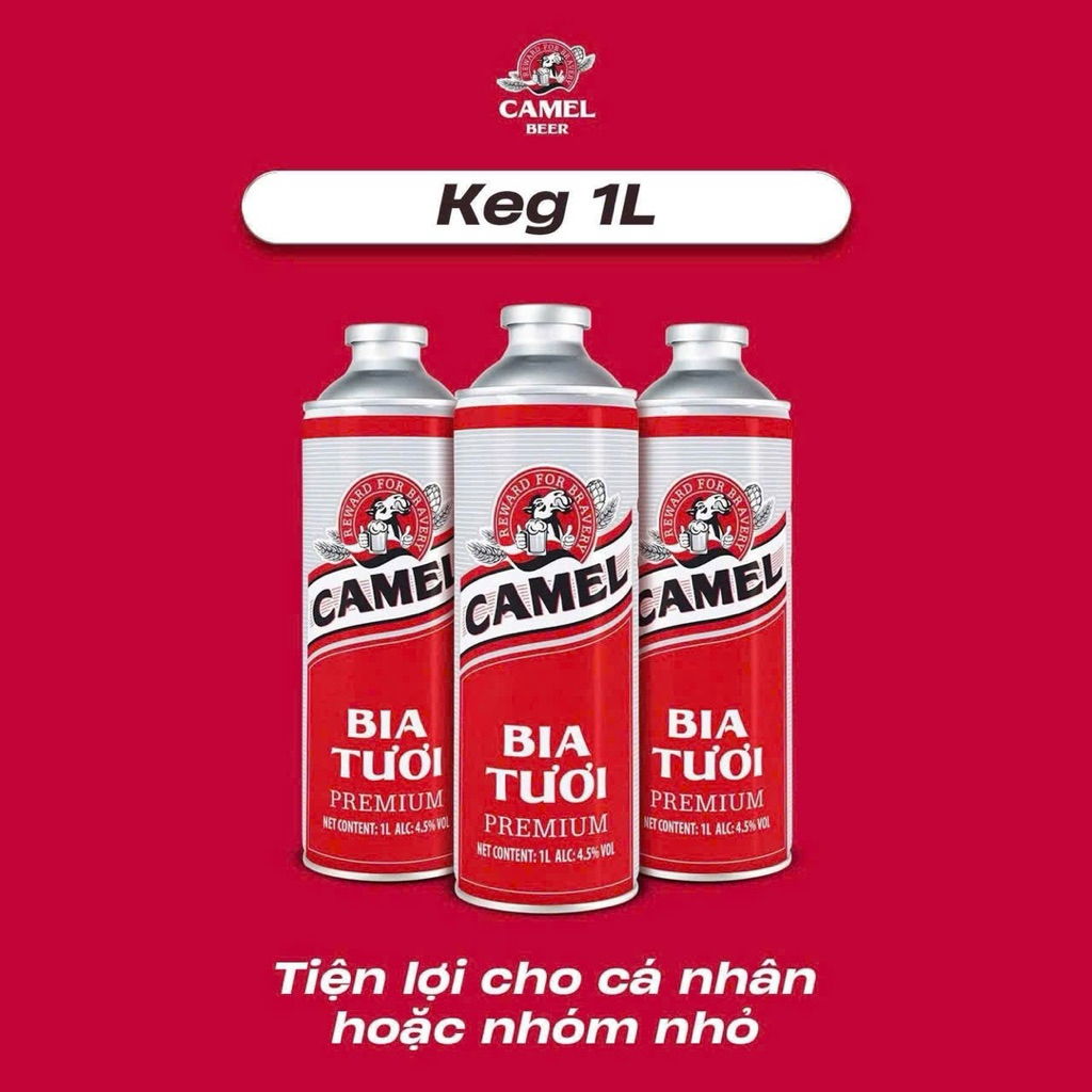 BIA TƯƠI CAMEL KEG 4.5% 1L (Thùng 8 Keg x 1L)