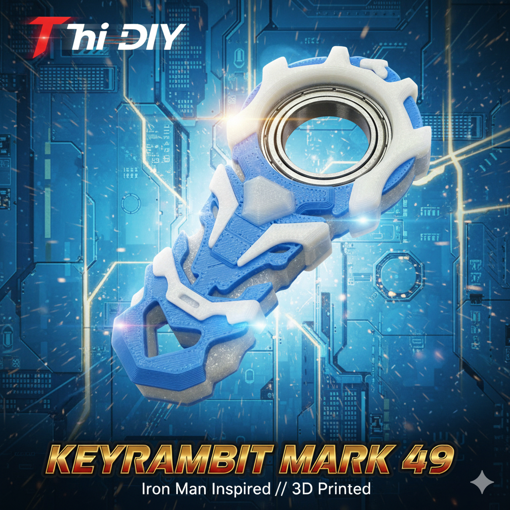[K4 IRON MAN] Keyrambit Iron man mark 49 - Móc khóa xoay keyrambit xả stress - Chất lượng cao cấp